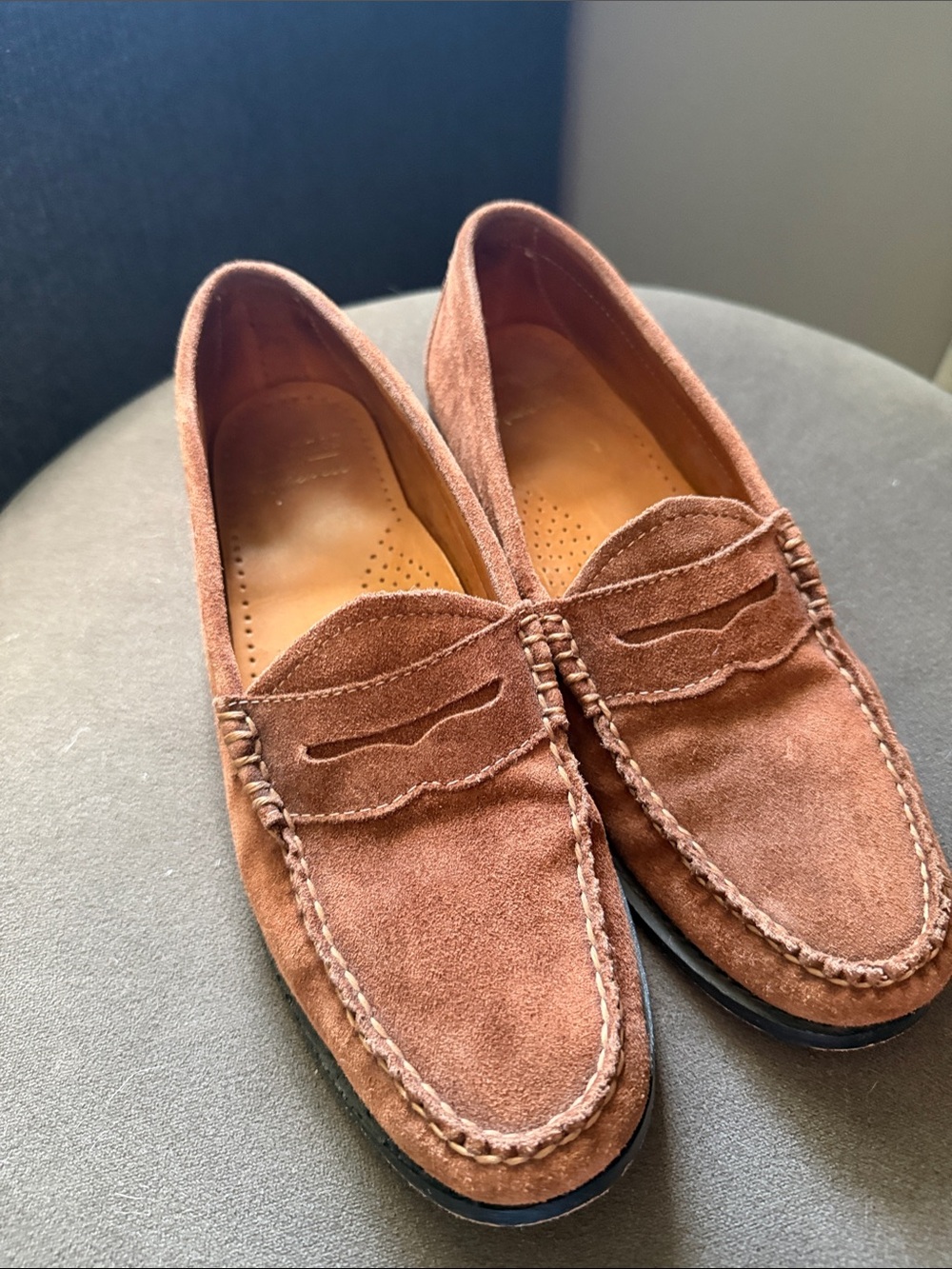 Madewell G.H. Bass Whitney Weejun Brown Suede Penny Loafers Womens 8.5 Classic